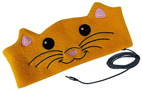 CozyPhones Kids Headphones Volume Limited with Ultra-Thin Speakers Soft Fleece Headband - Perfect Children's Earphones for Home and Travel - CAT