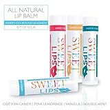 Sweet Lips All Natural Lip Balm by L'AUTRE PEAU | Cotton Candy, Double Mint, Pink Lemonade & Vanilla Flavors - Special 4 Pack Gift Set | Moisturizer (Natural Beeswax) | The Merry-Go-Round Madness Set