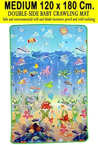 Keshav International Waterproof, Anti Skid, Double Sided Baby Crawling Floor Mat with Zip Bag to Carry (Size 4 x 6 Feet/120 x 180 cm)