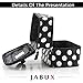 JABUX Double Layer Cosmetic Bag Black with Dot Travel Toiletry Cosmetic Makeup Bag Organizer With Mirror(Free 3 gram Cosmetic Sample Containe 2 Pieces) (Black)