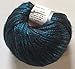 Rock Star, Teal Blue, Black, Metallic Shine, Soft Nylon Merino Wool Acrylic Blend Yarn, 50 Gram