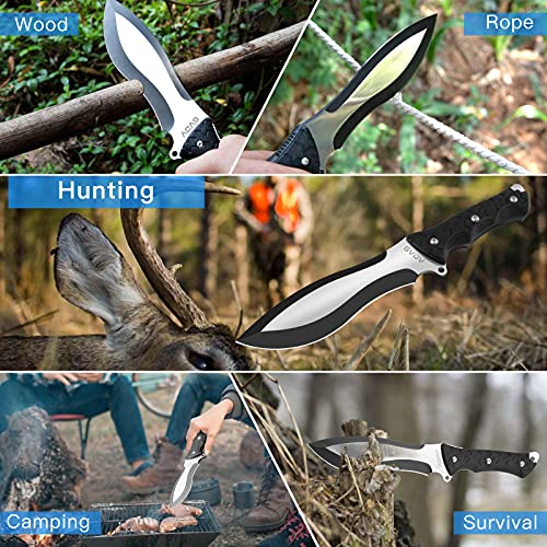 GVDV Full Tang Survival Knife with Decent Sheath 11.8" Sturdiest