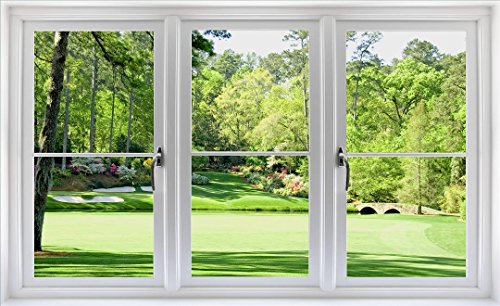 36" Golf Course Window Wall Decal!! Hole 12 at Augusta National Amen Corner PGA Masters WindowScape Wall Graphic Decal Sticker Home Kids Game Room Mural Art Decor NEW