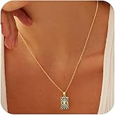 JIKASI Black Necklaces for Women Trendy, Dainty Black Pendant Necklace Sun CZ Black Necklace Stackable Non Tarnish Simple Womens Necklaces Jewelry for Women Gifts