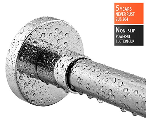 Briofox shower curtain rod 48-72 inches, spring tension + powerfu…