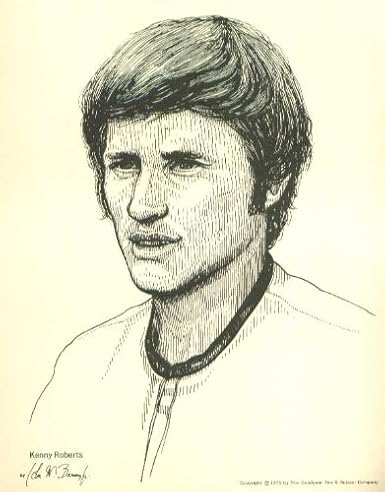 Kenny Roberts 8x10 Print 1975 Goodyear John W Barnes Jr At