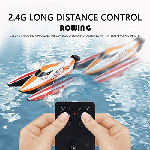 Wenasi Remote Control Boat for Outdoor Pools & Lakes 2.4GHz High Speed RC Racing Boats for Adults & Kids Children's Day Gift - Thumbnail 4