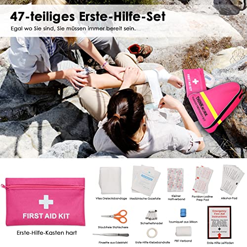 THINKWORK Car Emergency Kit for Teen Girls and Lady's Gifts, Pink
