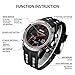 BINZI Men's Military Sport Watches Casual Quartz Multifunction Waterproof Wrist Watch in Black Silicone Band