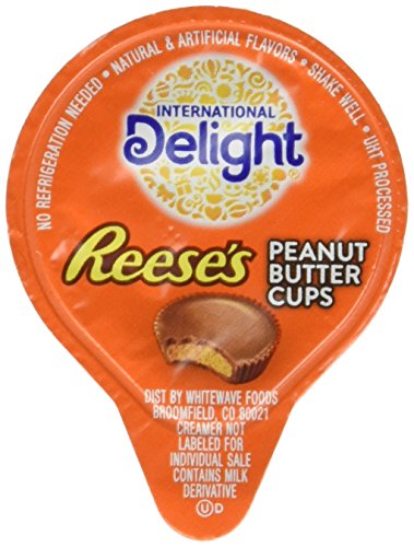 International Delight Reese's Peanut Butter Cup Liquid Creamer, 288 Count Box Shelf Stable Single-Serve Non-Dairy Flavored Coffee Creamer, Great for Home Use, Offices, Parties or Group Events