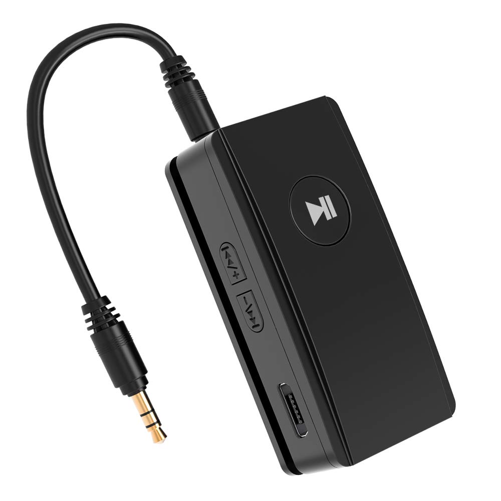 Bluetooth 4.2 Receiver, GREHOME Hands-Free Calls Car Kit, Portable Wireless Bluetooth Audio Adapter with HiFi Stereo for Headset/ Car / Home Audio System & TV with 3.5mm Audio Cable Adapter Output