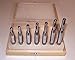 7 Pc High Speed Steel HSS Drill Bit Set Self Centering Hinge Door Cabinet in Wood Case Sizes 5/64 to 1/4