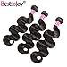 Bestsojoy Virgin Peruvian Body Wave Hair 3 Bundles 10A Unprocessed Peruvian Human Hair Weave Extensions Natural Black Color (12 14 16)