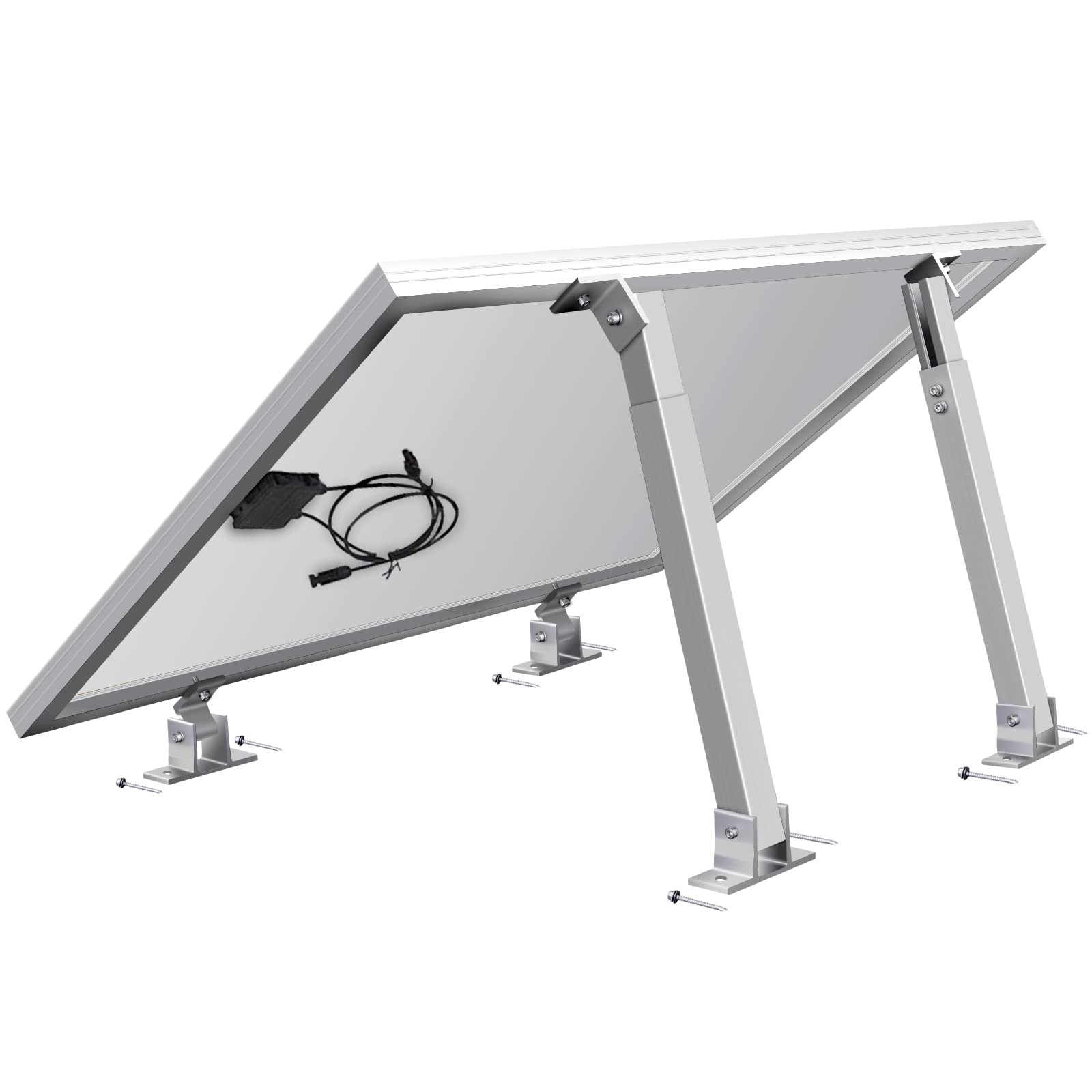 Photo 1 of 1 Set Adjustable Solar Panel Tilt Mount Brackets, Solar Panel Mounting Bracket Stand Support 50W 70W 100W 150W 200W 300W 400W Panels for Roof/Boat/Flat Surface/Camping