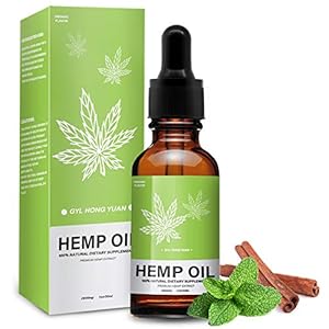 Hemp Oil for Pain, Stress & Anxiety Relief, Natural Organic Hemp Oil Drops for Better Sleep, Mood & Stress - 100% Pure Herbal Hemp Extract - Vegan Fatty Acids Omega 6 & 9