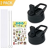 Luzhi Straw Lid for Hydro Flask and Simple Modern Wide Mouth Water Bottle - Leak Proof - Hard Plastic