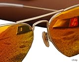 RAY BAN AVIATOR LUXOTTICA ORANGE MIRROR GOLD FRAME RB3025//112-69 MADE IN ITALY