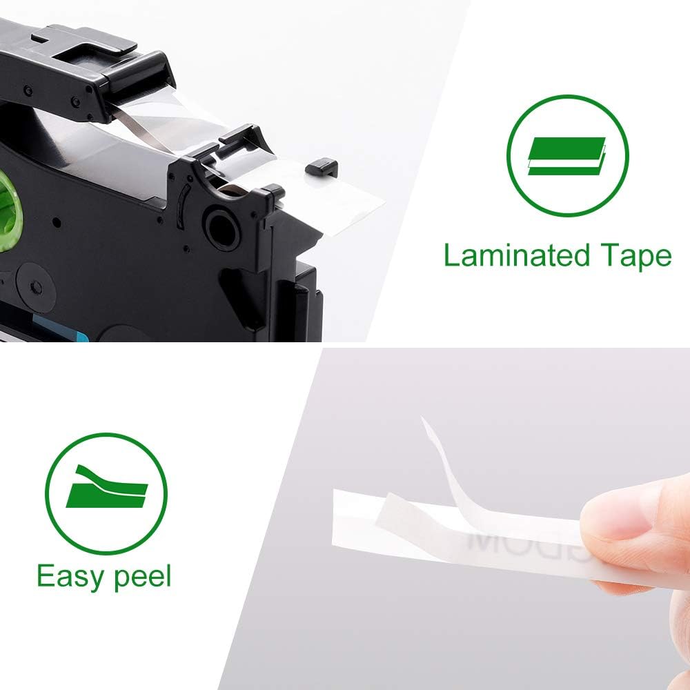 Label KINGDOM Compatible Labels Replacement for Brother P-Touch TZ TZe TZe-231 TZ-231 Label Tape for PT-D210 PT-H100 PT-D400AD PT-1290 Label Makers, 12mm 0.47 Inch Laminated Black on White, 4-Pack: Office Products