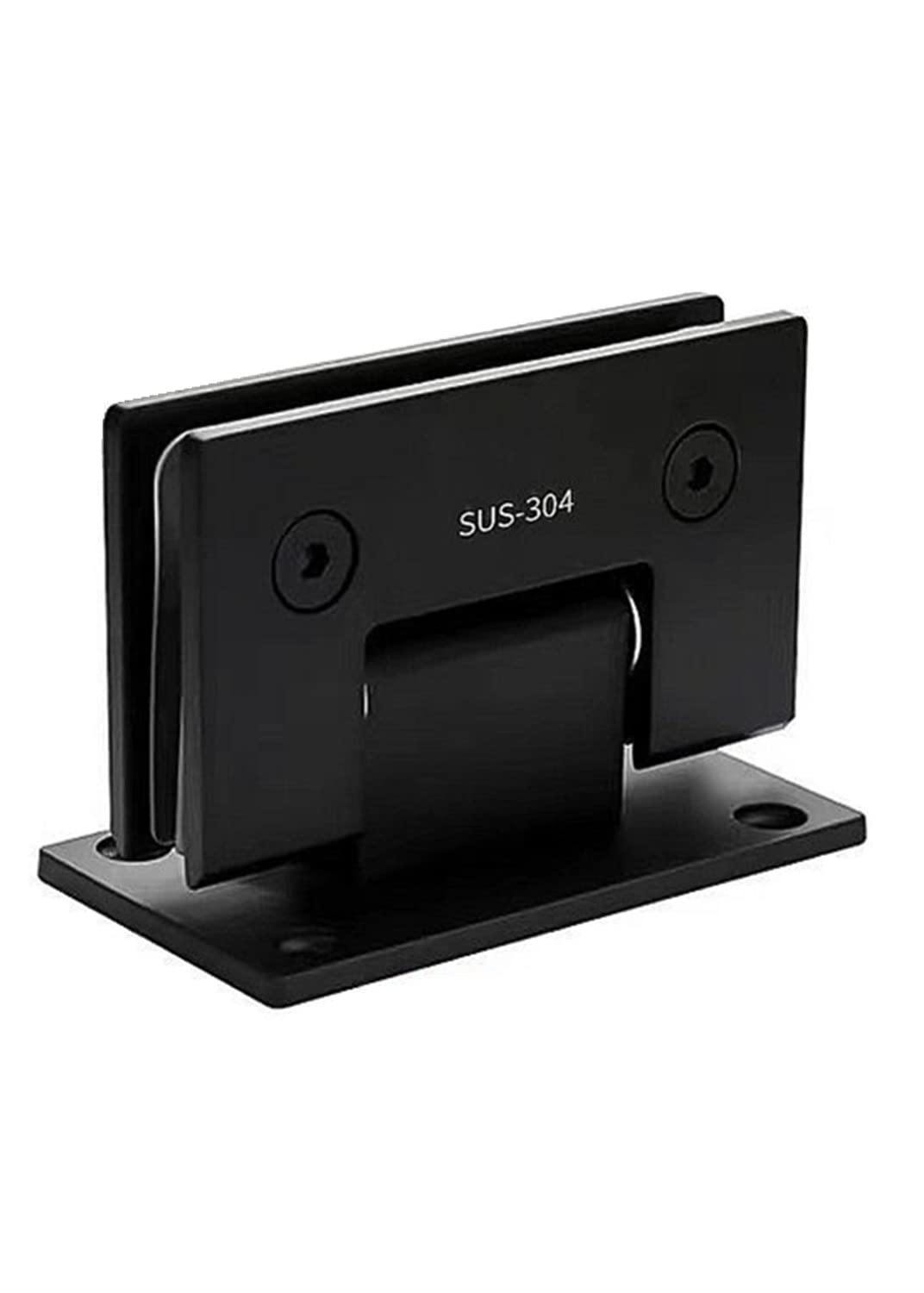 WANLIAN Heavy Duty 90 Degree Glass Door Cupboard Showcase Cabinet Clamp Shower Doors Hinge Replacement Parts Wall-to-Glass (Black)