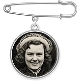 Wedding Boutonniere Bouquet Charm Pin Double Sided Round Photo Charm Mother of the Bride Gift for Groom with Photo Resizing Software