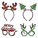 BOLZRA Christmas Headbands Party Fancy Glasses Frames with Reindeer Xmas Tree Glitter Designs for Holiday Costume Photo Booth Eyeglasses Hats, 8 Pack