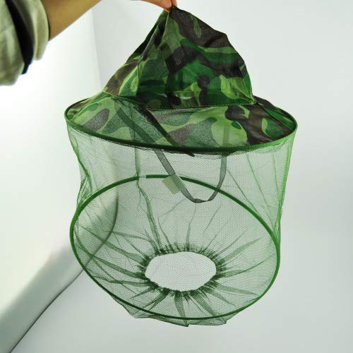 OrangeTag Outdoor Camouflage Anti-Mosquito Hat with Head Net Mesh Face Protection - Malaria Net/Bug Hat/Insect Hat Repels Bugs from Face