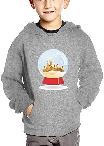 Kids Hoodie Sweatshirt Crystal Ball Snow House Toddler Long Sleeve Cotton Pullover Hood With Kangaroo Pocket