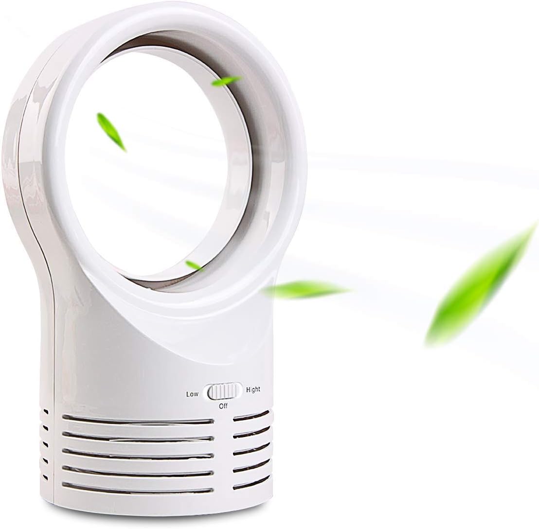 Lazaga Bladeless Fan, Portable Personal Air Cooler Desktop Air Multiplier Table Cooling Fan, Safe Quiet Table Fan Portable Durable Lightweight for Home Bedroom Baby-Room Office Outdoor