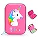 BTSKY Cute Unicorn Hard Shell Pencil Case- Large EVA Colored Pen Holder Box With Compartments Girls Cosmetic Pouch Bag Stationery Organizer(red)