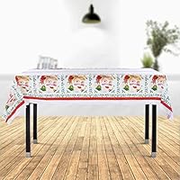 Hocai Disposable Christmas Tablecloth Plastic, 42.5 x 70.9 in Rectangle Table Cover Christmas Decoration (Set of 2 pcs) (Santa Claus)