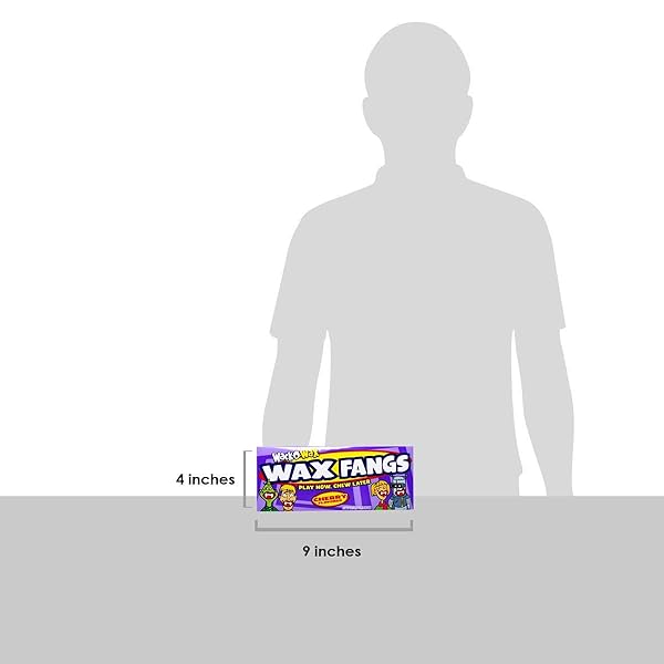 WACK-O-WAX FANGS – FUN CANDY HALLOWEEN TOY – INDIVIDUALLY WRAPPED PEANUT AND GLUTEN FREE CANDY – CHERRY, 24 COUNT BOX