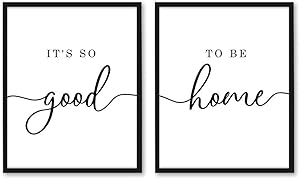 It's So Good To Be Home Set of 2 Prints, Living Room Wall Decor, Living Room Signs, Typography Family Quote, Home Sign (8