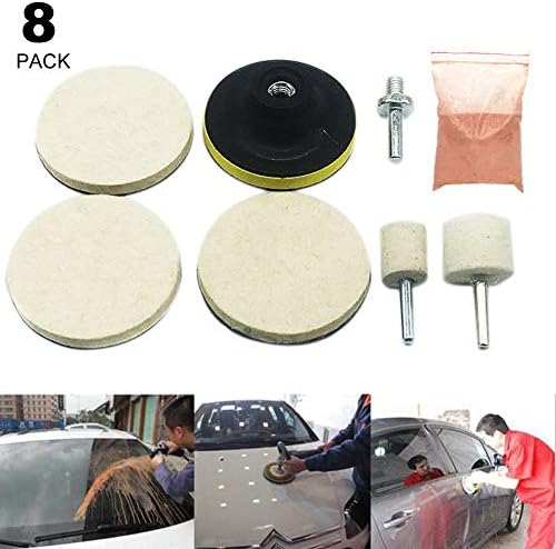 KINJOHI 8pcs Glass Polishing Scratch Removal Kit For Car SUV Windshield Front/Rear Window (8pcs)