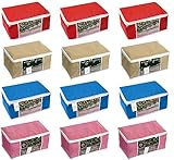 Homestrap Non Woven Storage Bag/ Organiser/ Saree Cover with window (High Quality 90 GSM Fabric) / Red,Blue,Pink & Beige / Set of 12