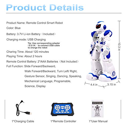 image for Tuptoel RC Robot for Kids, Remote Control Robot Toys with LED Lights, 