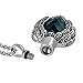 Zahara Memorial Urn Necklace (20 Inches) with Velvet Pouch & Fill Kit | Dark Sapphire Angel Heart Pendant and Chain (Nickel Free)