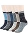 ADFOLF Mens Warm Wool Socks Thick Winter Thermal Stripe Wool Crew Socks (mixed color-1)