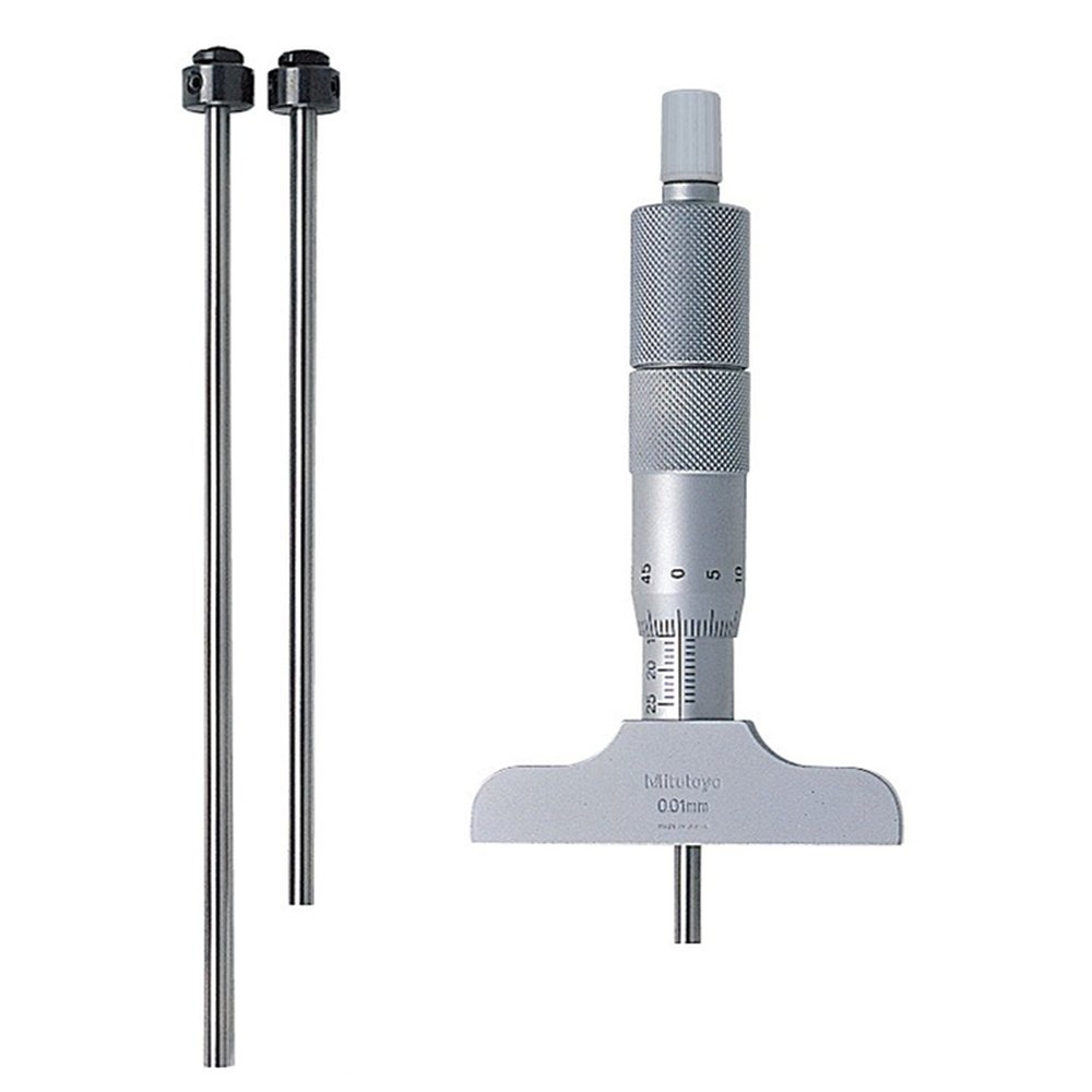 Mitutoyo 129-110 Interchangeable Rod Depth Micrometer 0-75mm