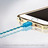 iPhone 7 Charger - 6ft, Blue, Round Lightning Cable - Strong, Long, Braided USB Data Cord - High Speed Heavy Duty Sync Wire - For Apple iPhone 7, 6 6s, 5, iPad, iPod