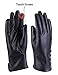 Winter Leather Gloves for Women Warm Cashmere Lining Thick Windproof Outdoor Hand Mittens Touch Screen with buttons