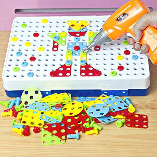 Fashionlook Children's Electric Drill Nut Disassembly Assembly Combination Jigsaw Hand Screw Screw Blocks Educational Toys Puzzle