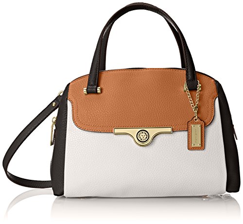 Anne Klein Lady Lock Satchel Top Handle Bag, White/Multi, One Size