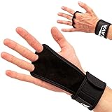 Mava Sports Leather Hand Grips with Wrist Support for Cross Training, WODs, Pull Ups, Kettlebell Workout, Fitness, Weightlifting - with Velcro Wrist Support, for Men and Women