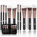 Magnifeko Professional Makeup Brushes Set With case (10-Piece Kit) Face, Eyeshadow, Blending, Contouring, Foundation | Synthetic Bristles | Round, Tapered, Kabuki and Angled