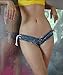 Soojun Women's Low Rise Side Straps Cheeky Mini Denim Shorts Clubwear, US 4-6, Style 1
