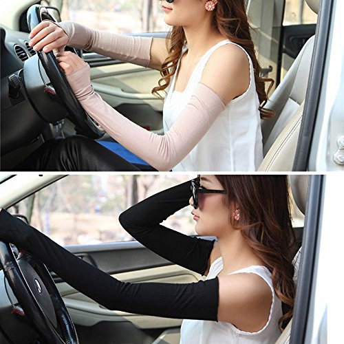 6 Pairs Women Cotton UV Protection Arm Warmer Long Fingerless Gloves Sleeves