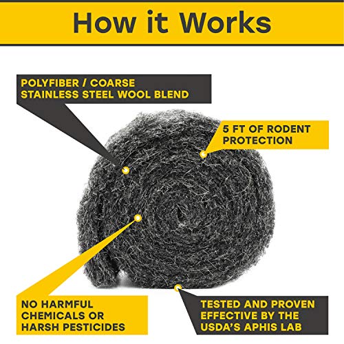Xcluder Rodent Control Fill Fabric Steel Wool Blend to Protect Home