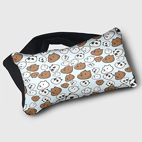 GOMOHM We Bare Bears Versatile Compact 2 in 1 Voyage Pillow Travel Pillow and Eye Mask