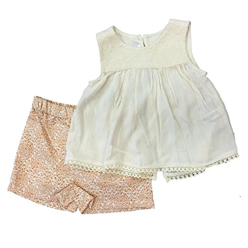 Infant & Toddler Girls Buff Tank Top Shirt & Pineapple Shorts Set Outfit 6-9m