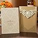 Gold Fortune Paper Laser Cut Wedding Baby Shower Invitation Cards with Flower Hollow Favors Invitation Cardstock for Engagement Birthday Graduation (YC072 Brown)